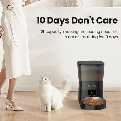 2L Automatic Pet Food Dispenser with Buttons