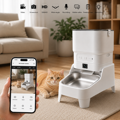 2L Automatic Pet Food Dispenser with Buttons
